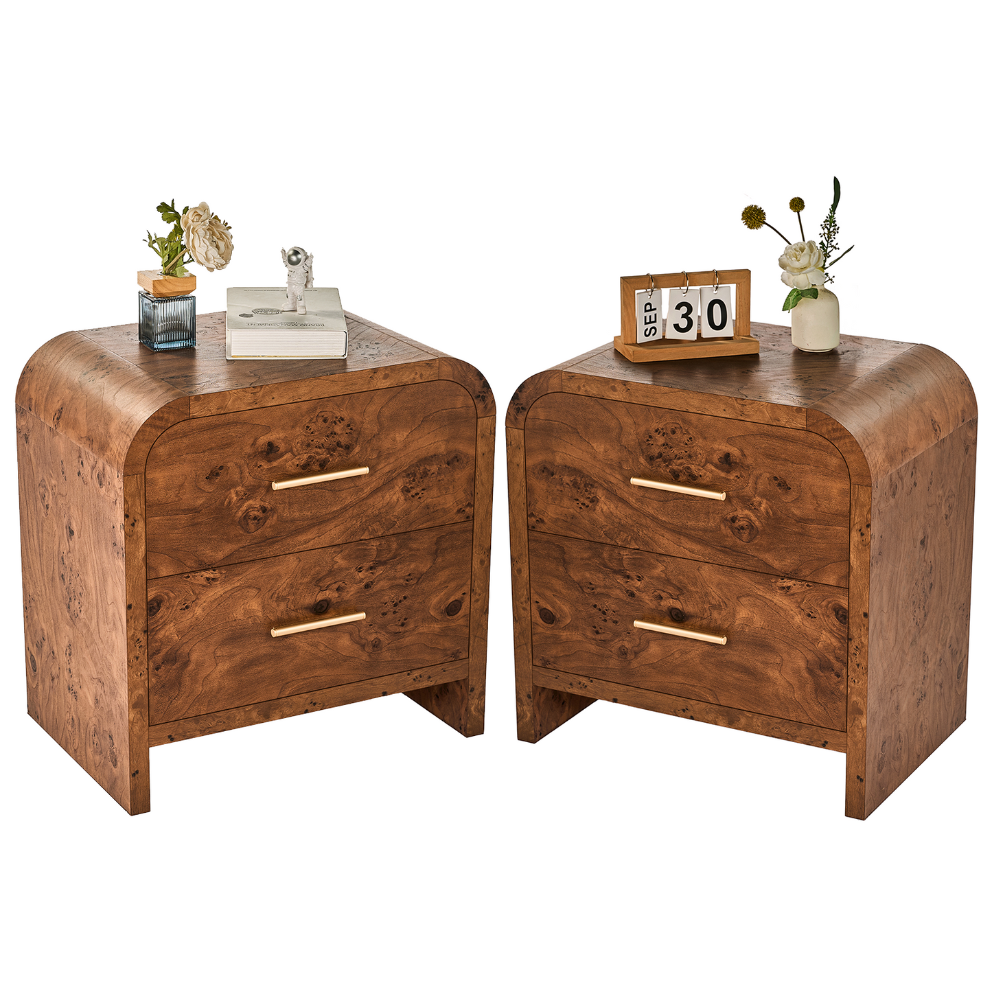 Curved 2-Drawer Nightstand