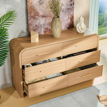 Eliteset Curved 6-Drawer Dresser
