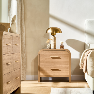 Eliteset Curved 2-Drawer Nightstand