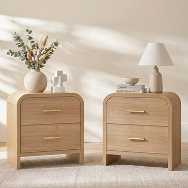 【Halloween Pre-Sale】Curved 2-Drawer Nightstand-2Pcs