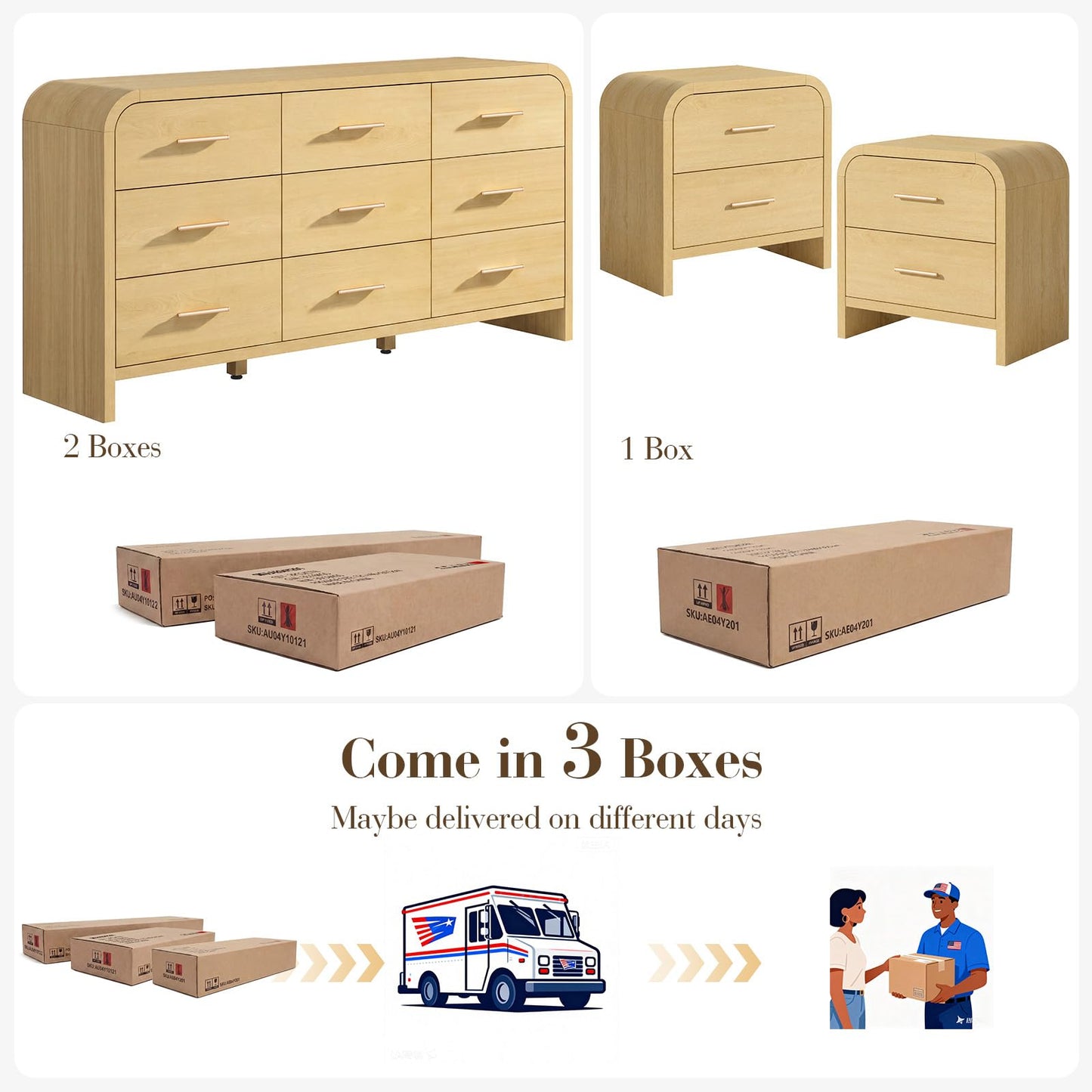 Curved 9 + 2 Drawer Set