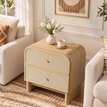 Woven 2-Drawer Nightstand B