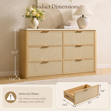 Woven 6-Drawer Dreeser