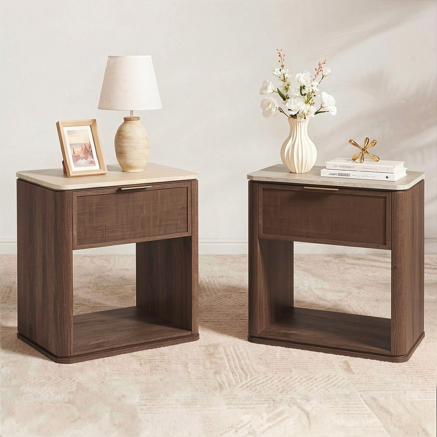 Woven 1-Drawer Nightstand