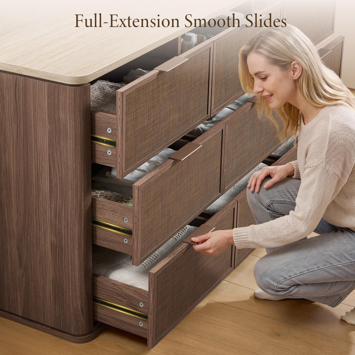 Woven 9-Drawer Dresser