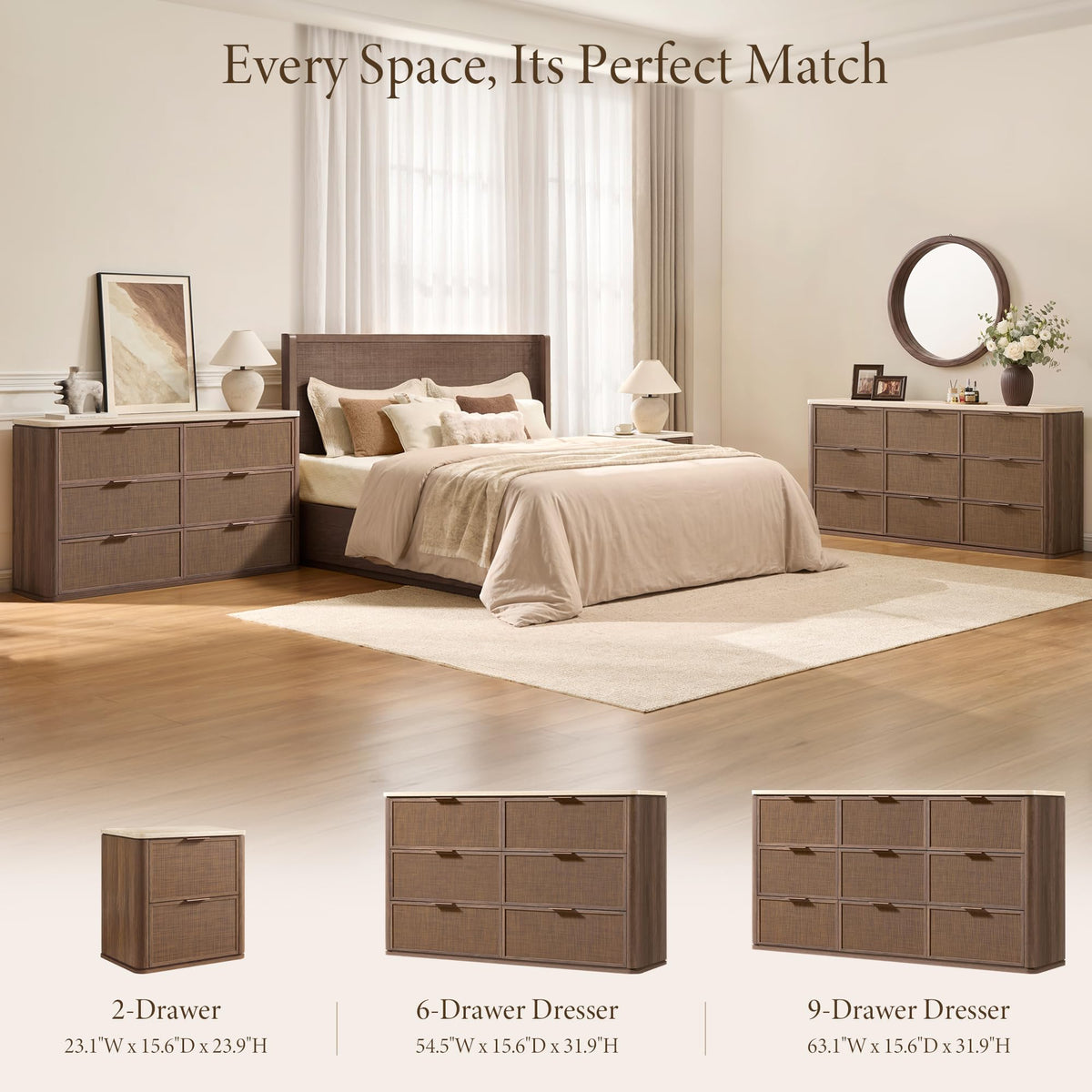 Woven 6-Drawer Dreeser