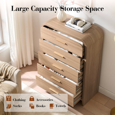 Curved 5-Drawer Dresser