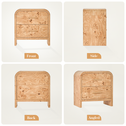 Eliteset Curved 2-Drawer Nightstand