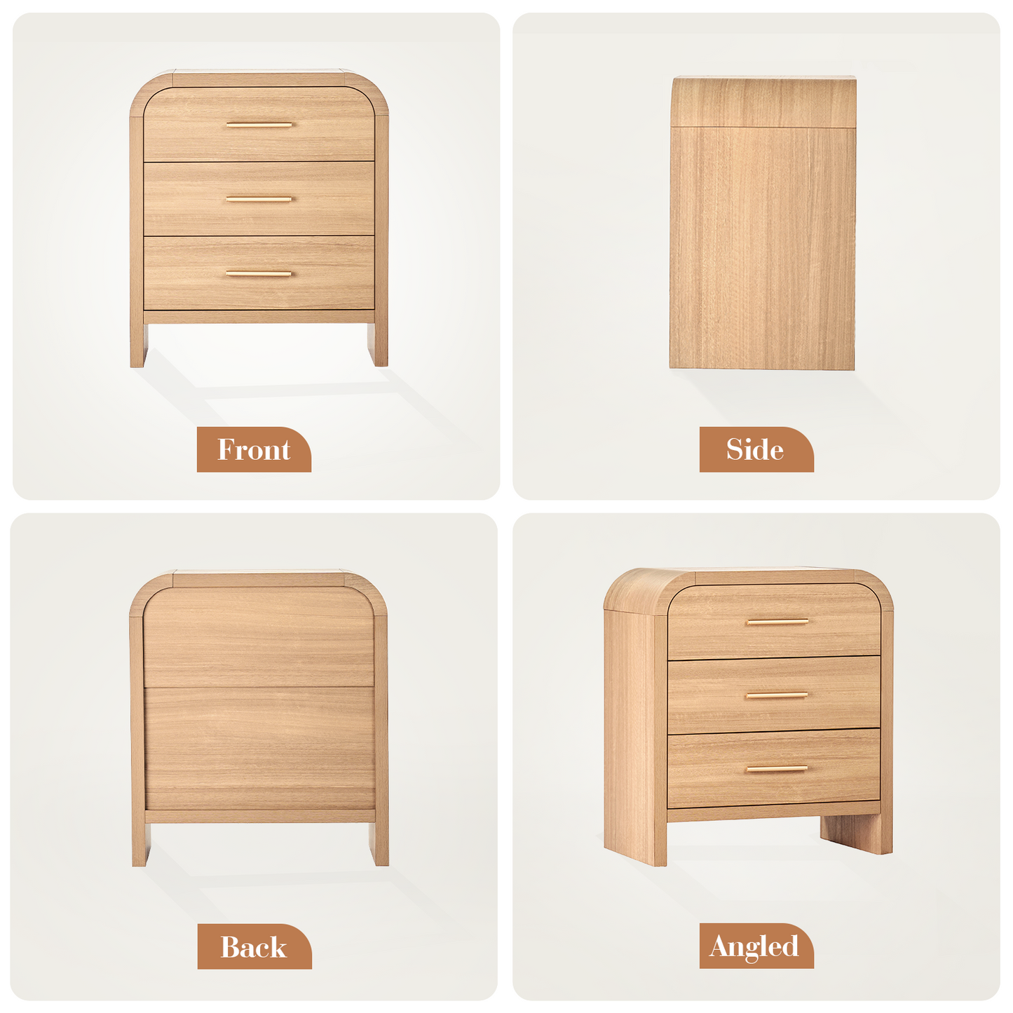 Eliteset Curved 1-Drawer Nightstand