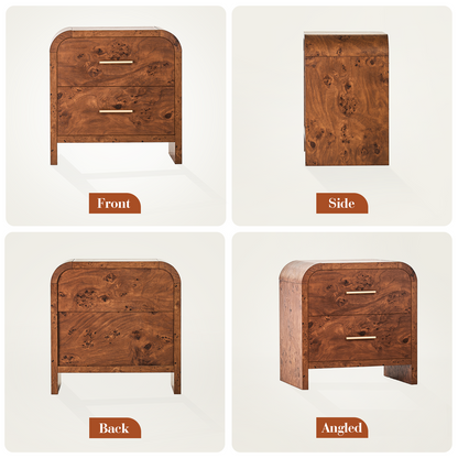 Eliteset Curved 2-Drawer Nightstand