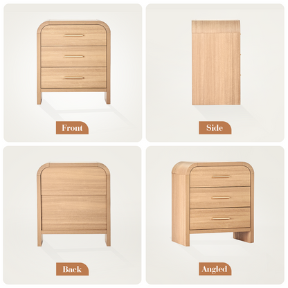 Eliteset Curved 3-Drawer Nightstand