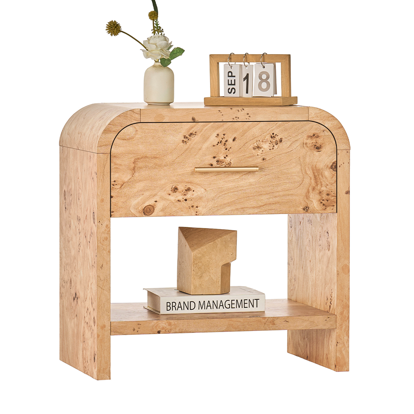 Eliteset Curved 1-Drawer Nightstand