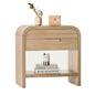 EliteSet Night Stand [Unique Curved Profile] [FSC-Certified Wooden Board] 1-Drawer and 1 Storage Shelf Nightstand 24"H Metal Handle Modern Bedside Table Side Table End Table