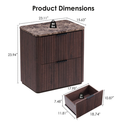 Ripple 2-Drawer Nightstand