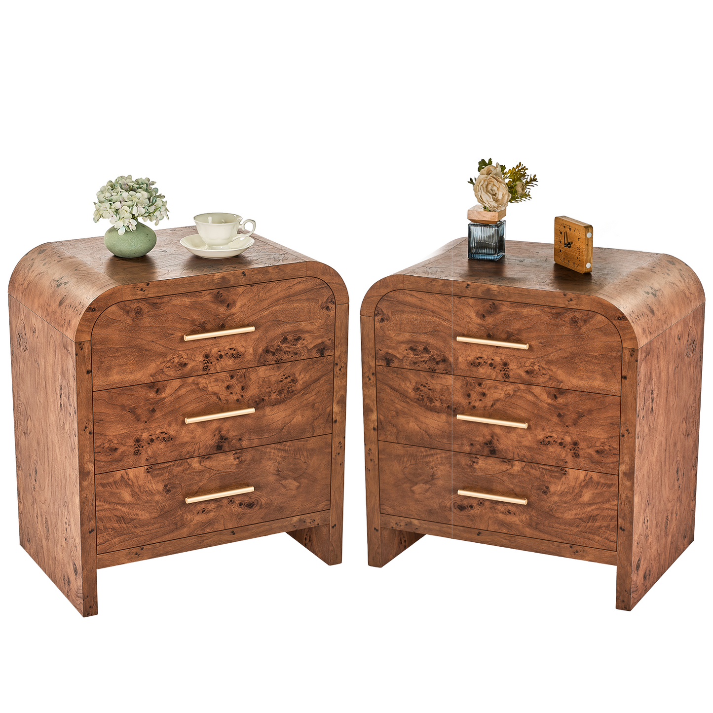 Eliteset Curved 3-Drawer Nightstand