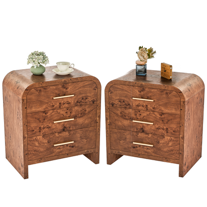 Eliteset Curved 3-Drawer Nightstand