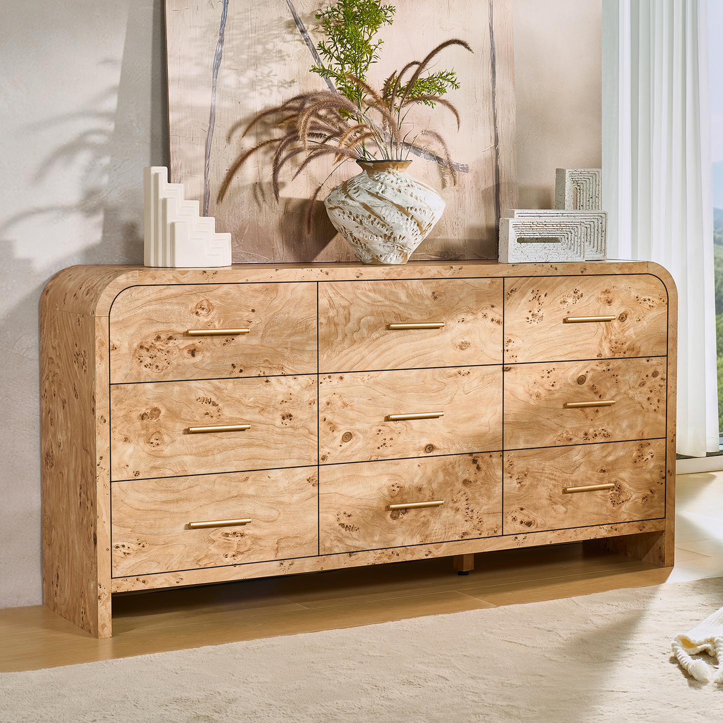 Eliteset Curved 9-Drawer Dresser