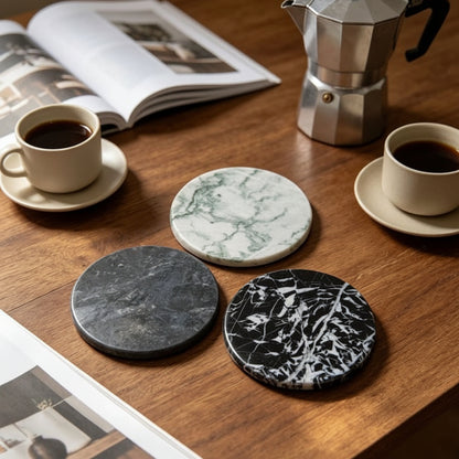 Natural Round Marble Coaster