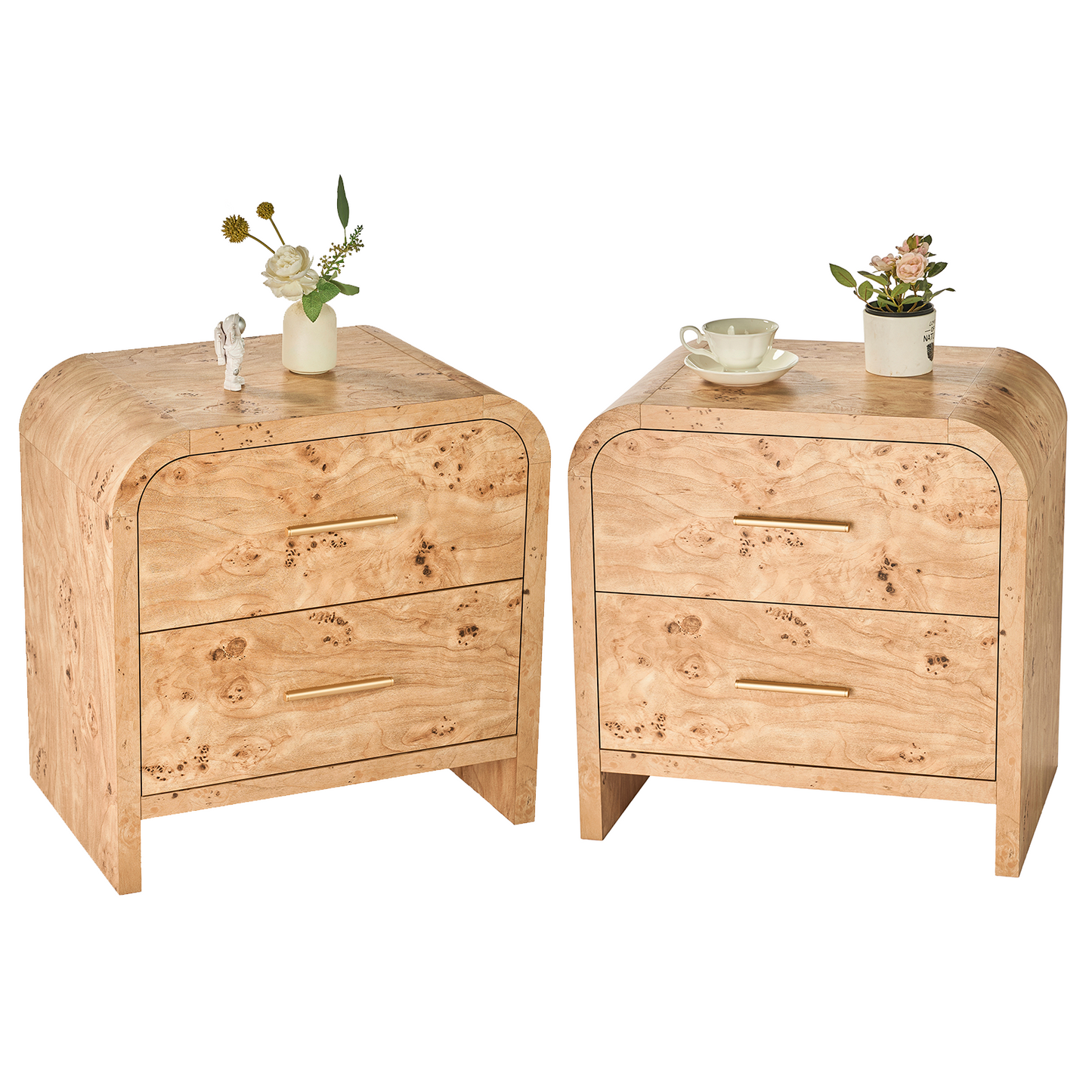 Eliteset Curved 2-Drawer Nightstand