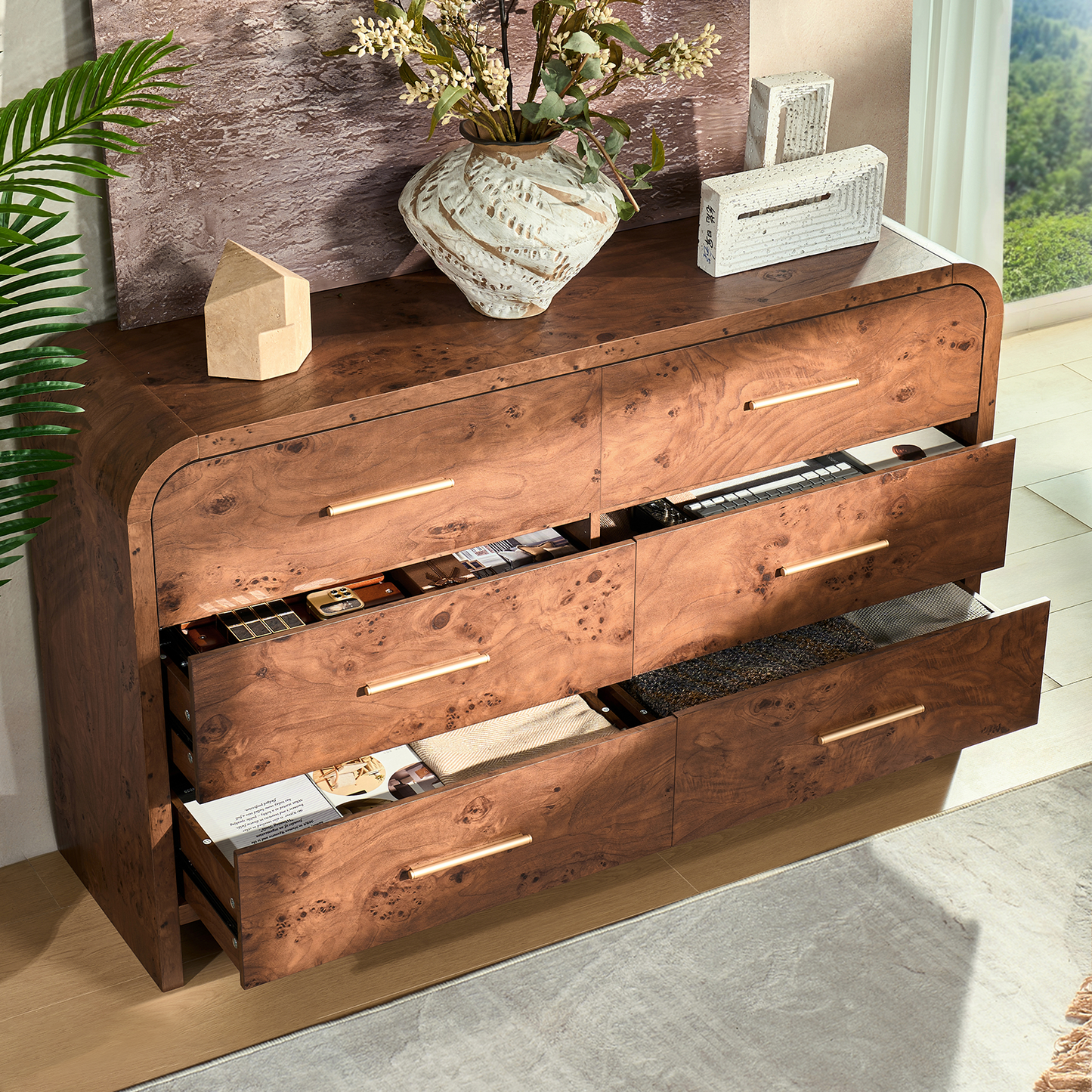 Eliteset Curved 6-Drawer Dresser