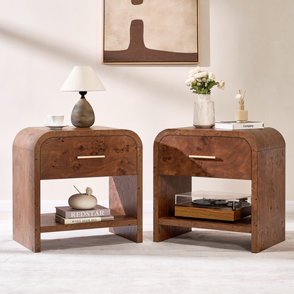 Eliteset Curved 1-Drawer Nightstand