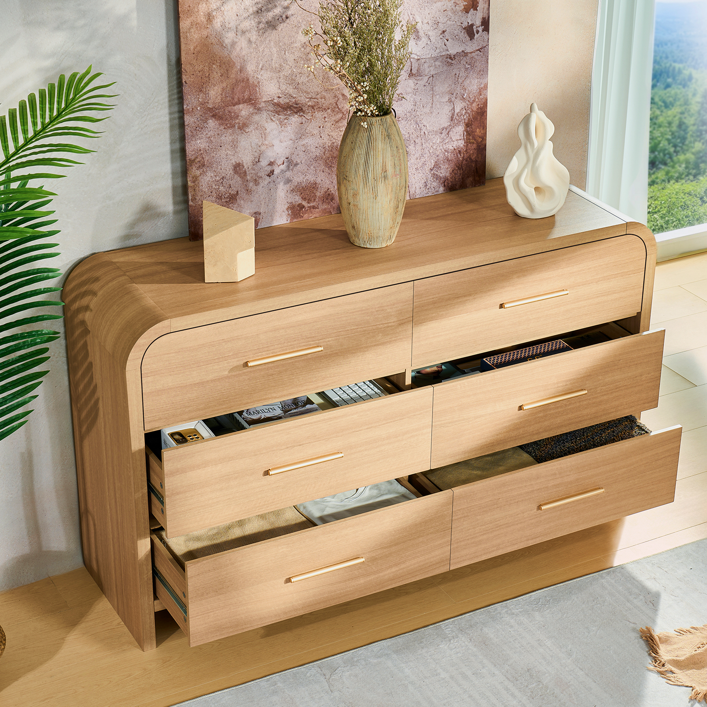 Eliteset Curved 6-Drawer Dresser
