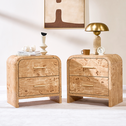 Eliteset Curved 2-Drawer Nightstand