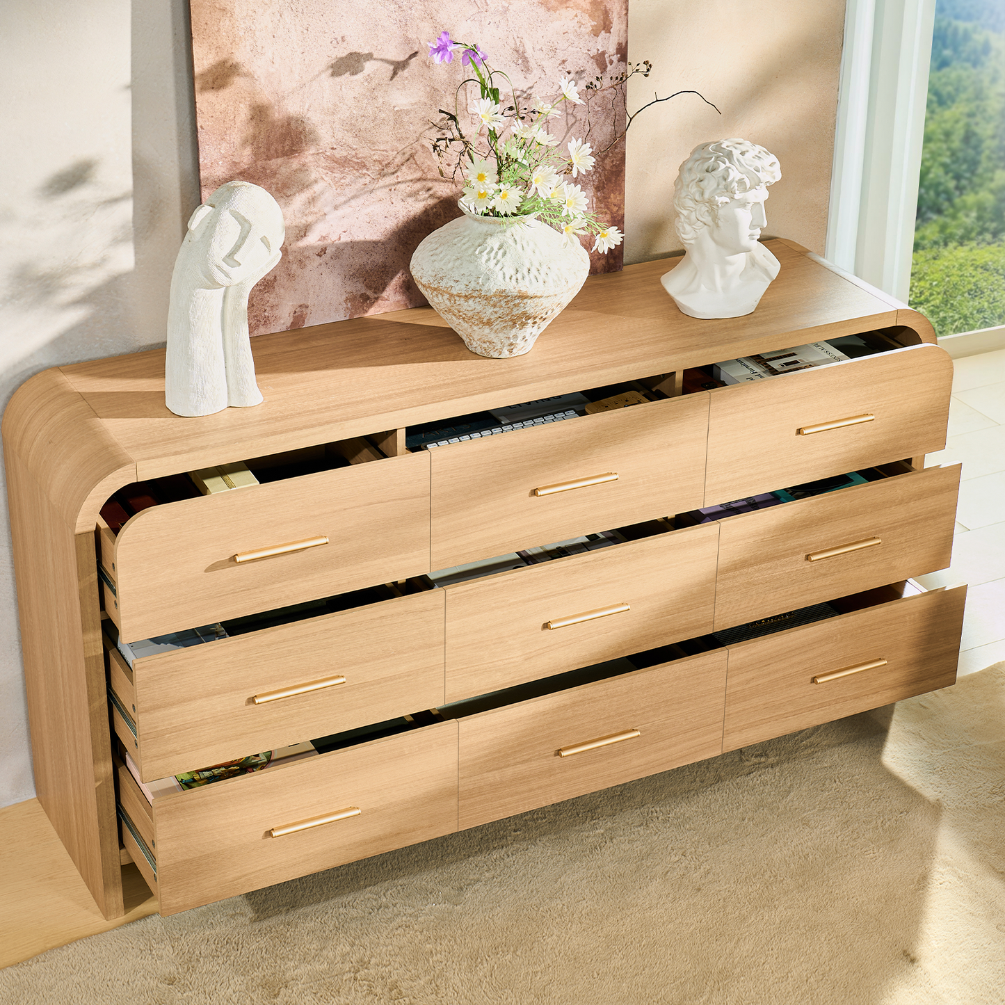 Eliteset Curved 9-Drawer Dresser
