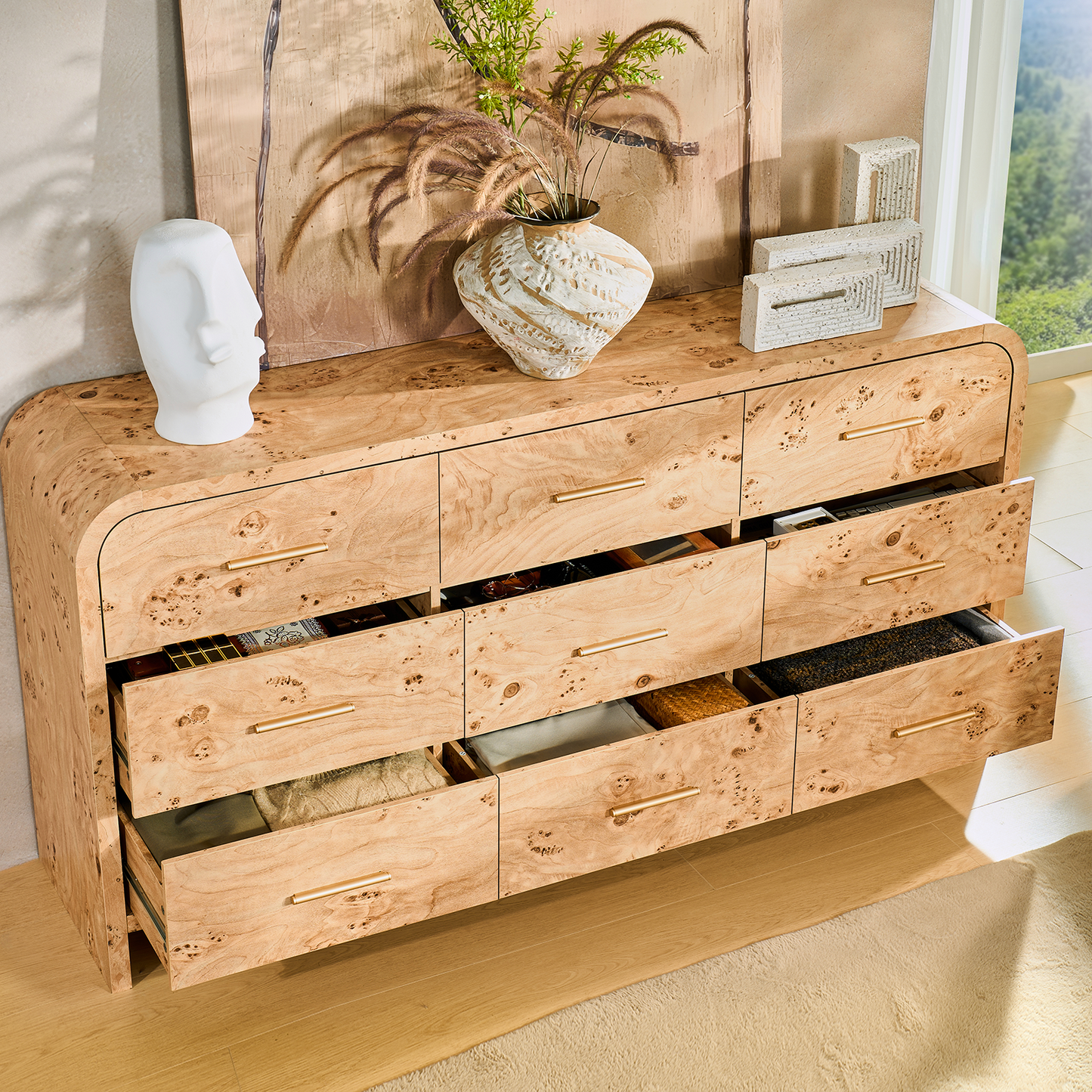 Eliteset Curved 9-Drawer Dresser
