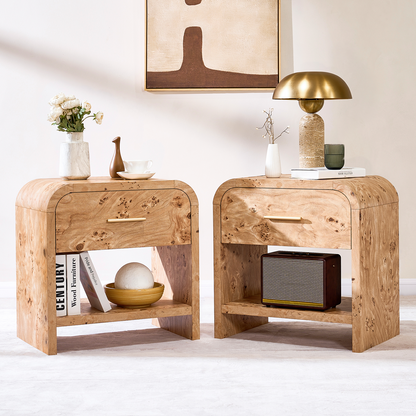 Eliteset Curved 1-Drawer Nightstand