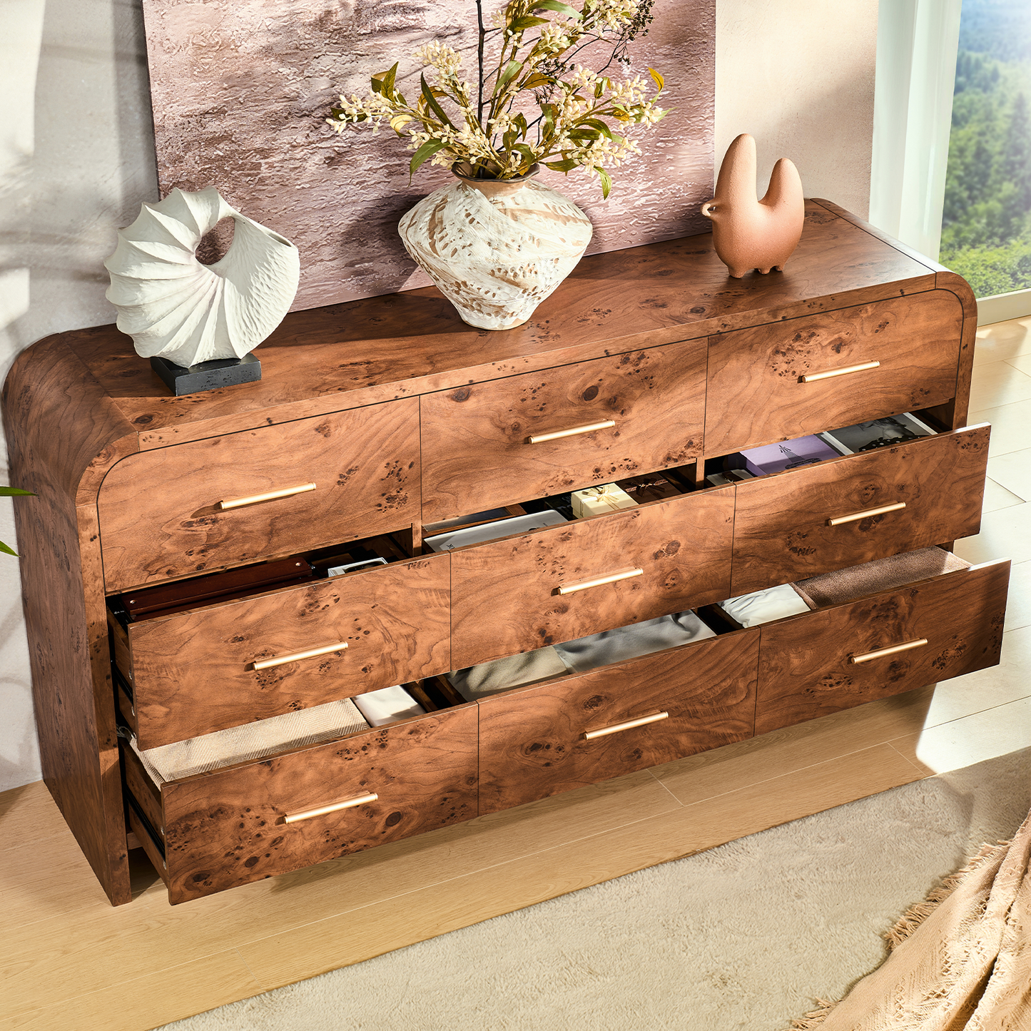 Eliteset Curved 9-Drawer Dresser