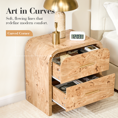 Eliteset Curved 2-Drawer Nightstand