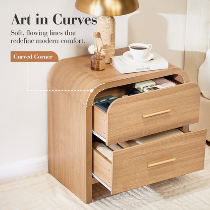 Eliteset Curved 2-Drawer Nightstand
