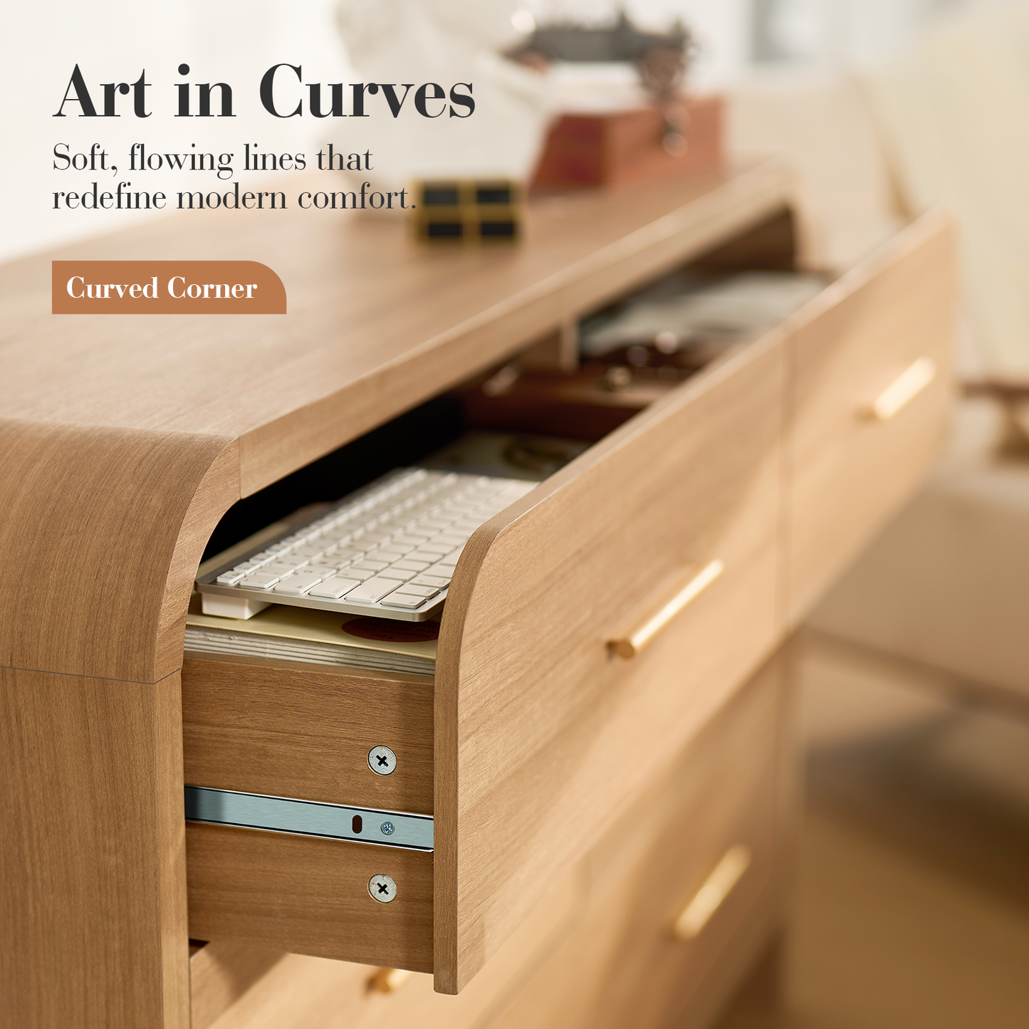 Eliteset Curved 6-Drawer Dresser