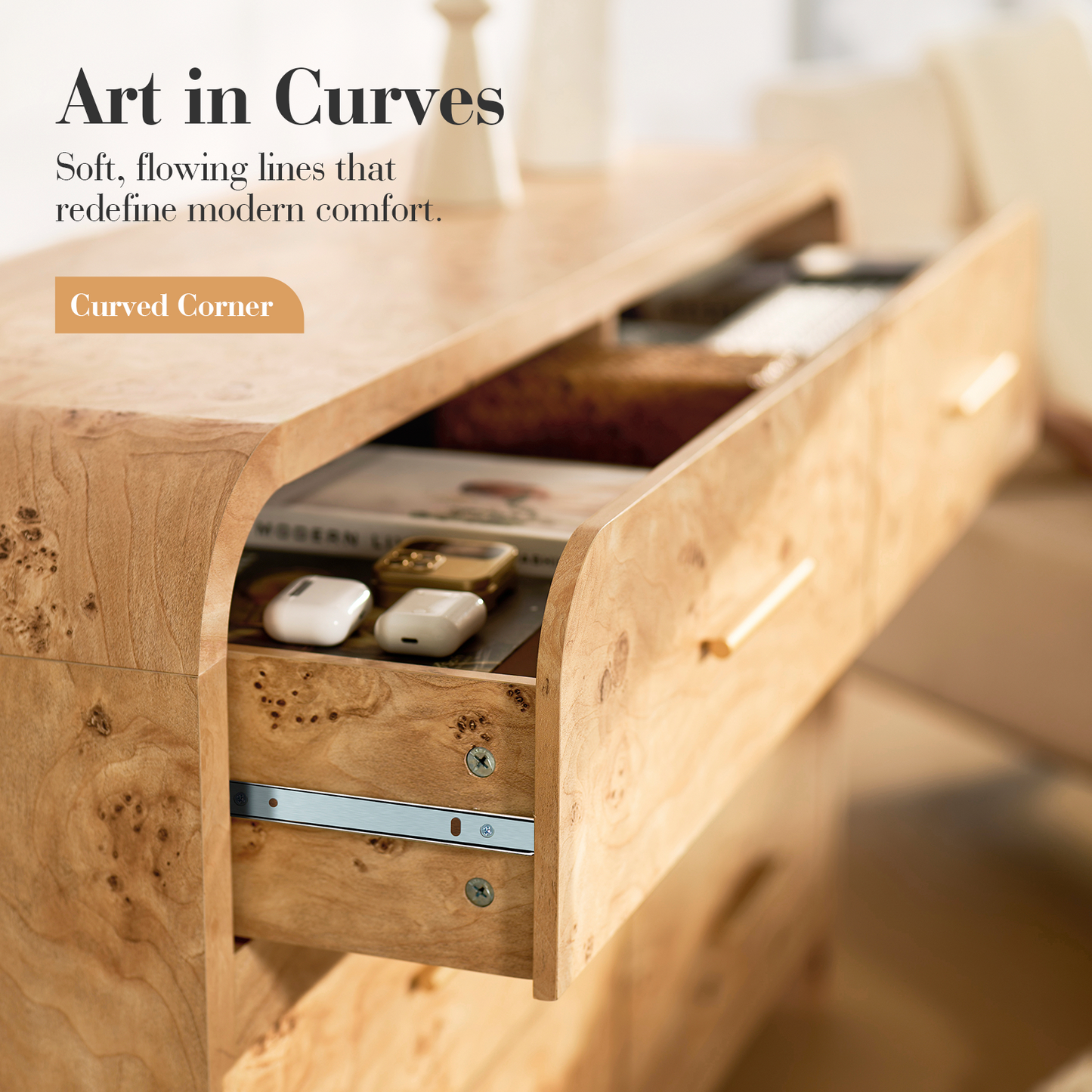 Eliteset Curved 6-Drawer Dresser