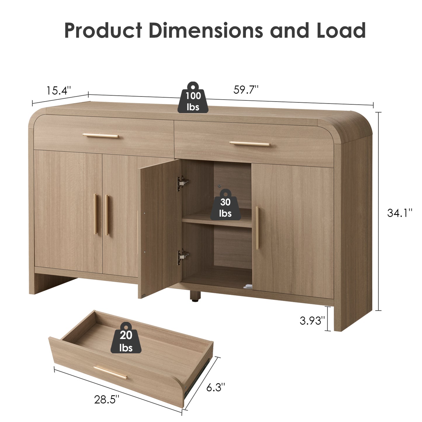 Curved Sideboard Cabinet