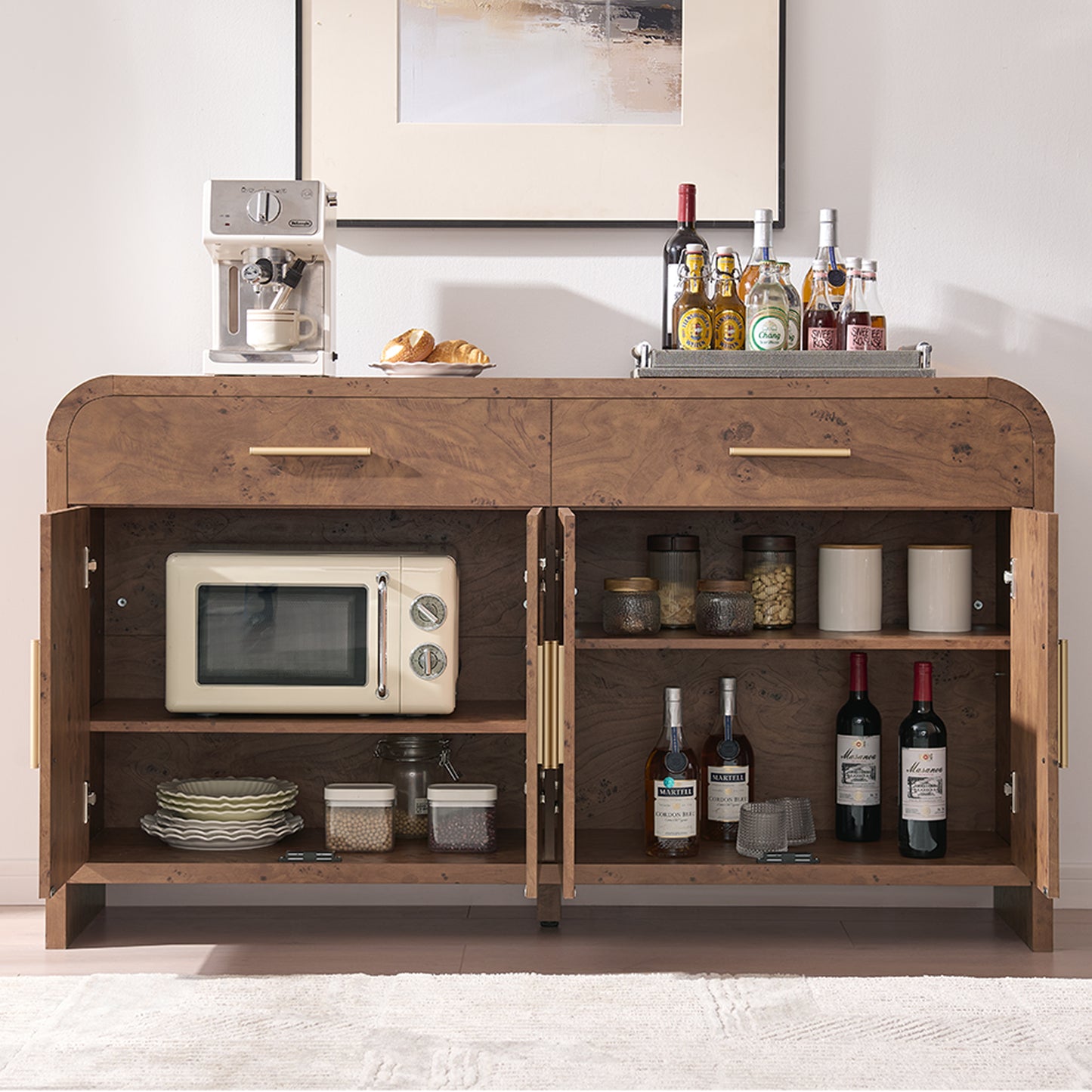 Curved Sideboard Cabinet