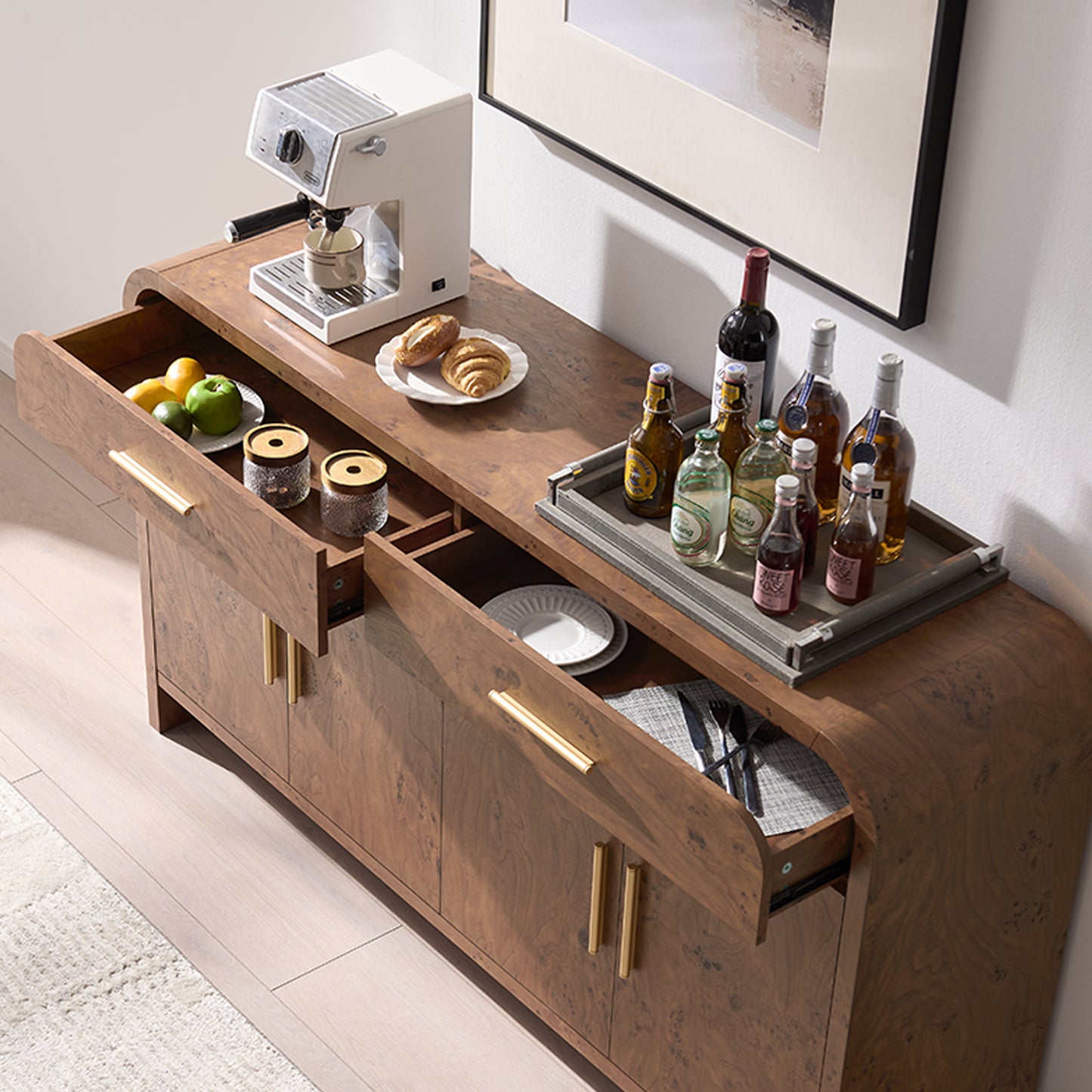 Curved Sideboard Cabinet