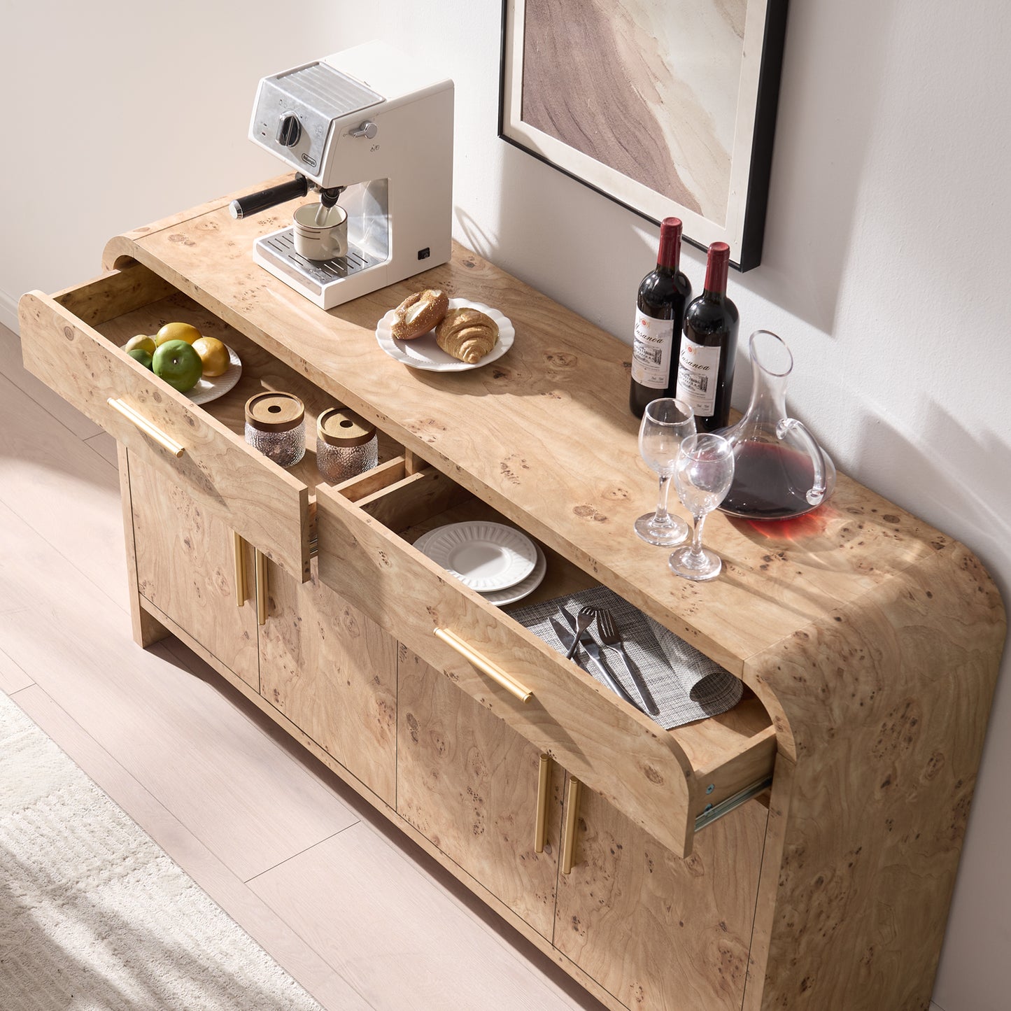 Curved Sideboard Cabinet