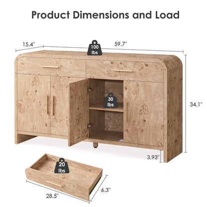 Curved Sideboard Cabinet