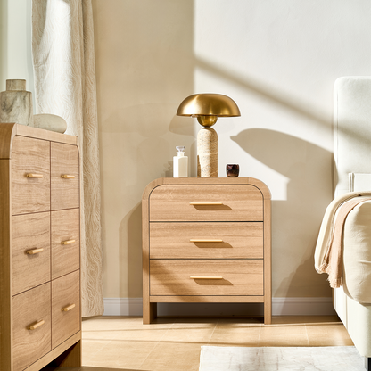 Eliteset Curved 3-Drawer Nightstand