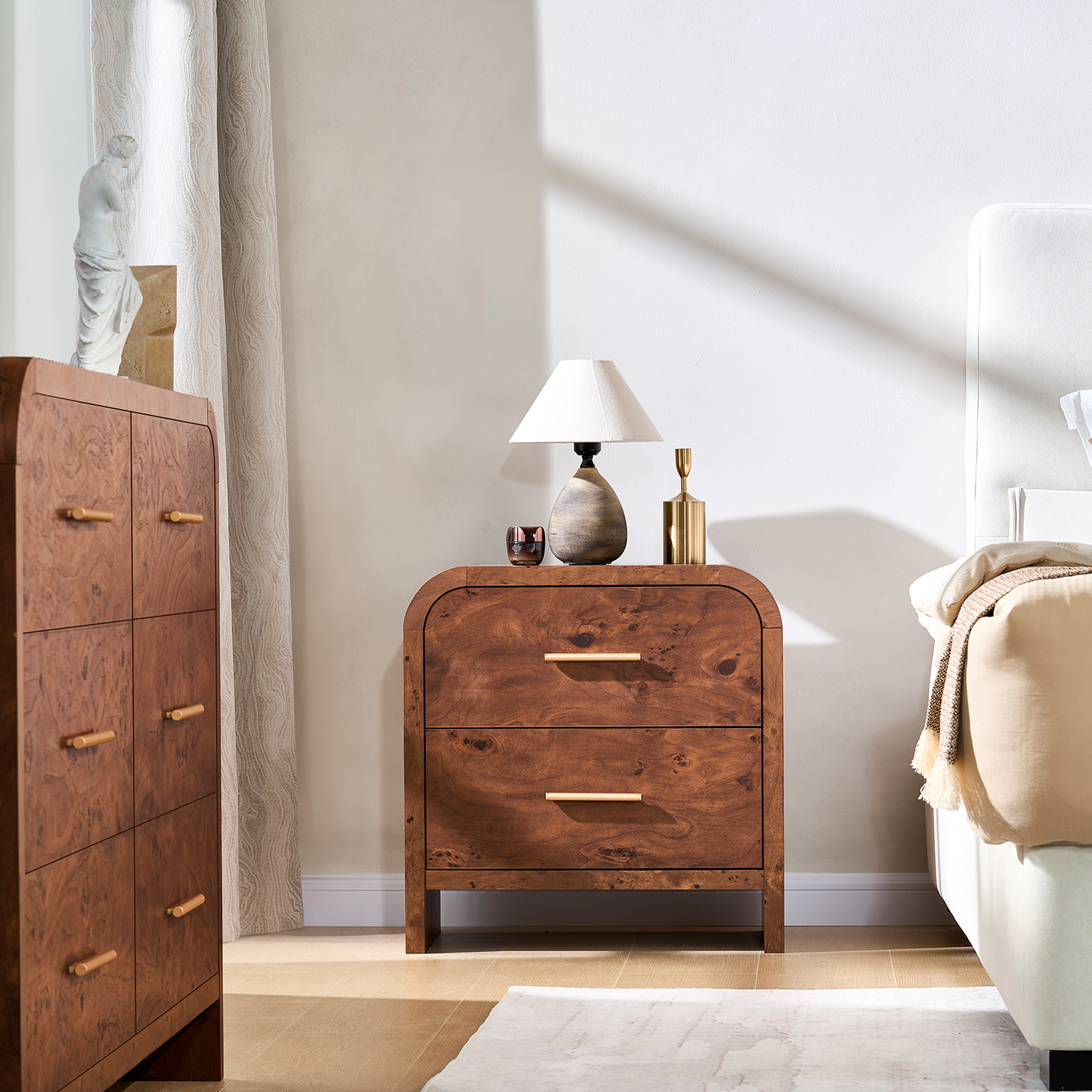 Eliteset Curved 2-Drawer Nightstand