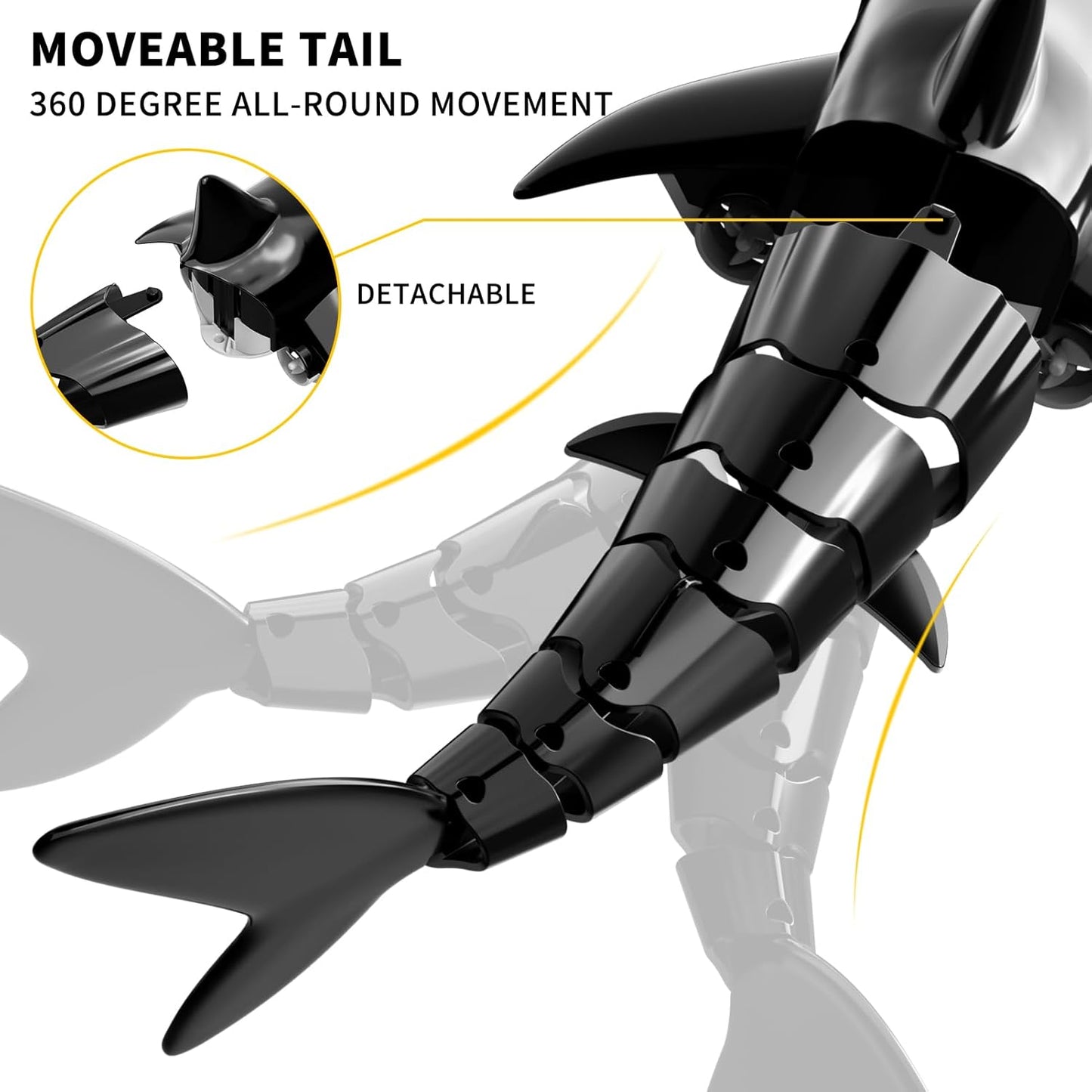 Bennol 2.4Ghz Remote Control Shark Toys for Boys Kids, 1:18 Scale High Simulation Shark for Pool, Electric RC Sharks Fish Toys with Light & Spray Water Function for 4 5 6 7 8 9 Year olds Kid Boys