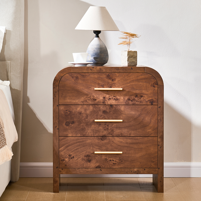 Eliteset Curved 3-Drawer Nightstand