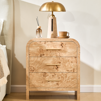 Eliteset Curved 3-Drawer Nightstand
