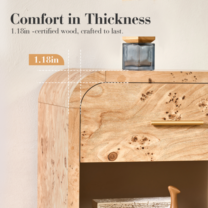 Eliteset Curved 1-Drawer Nightstand