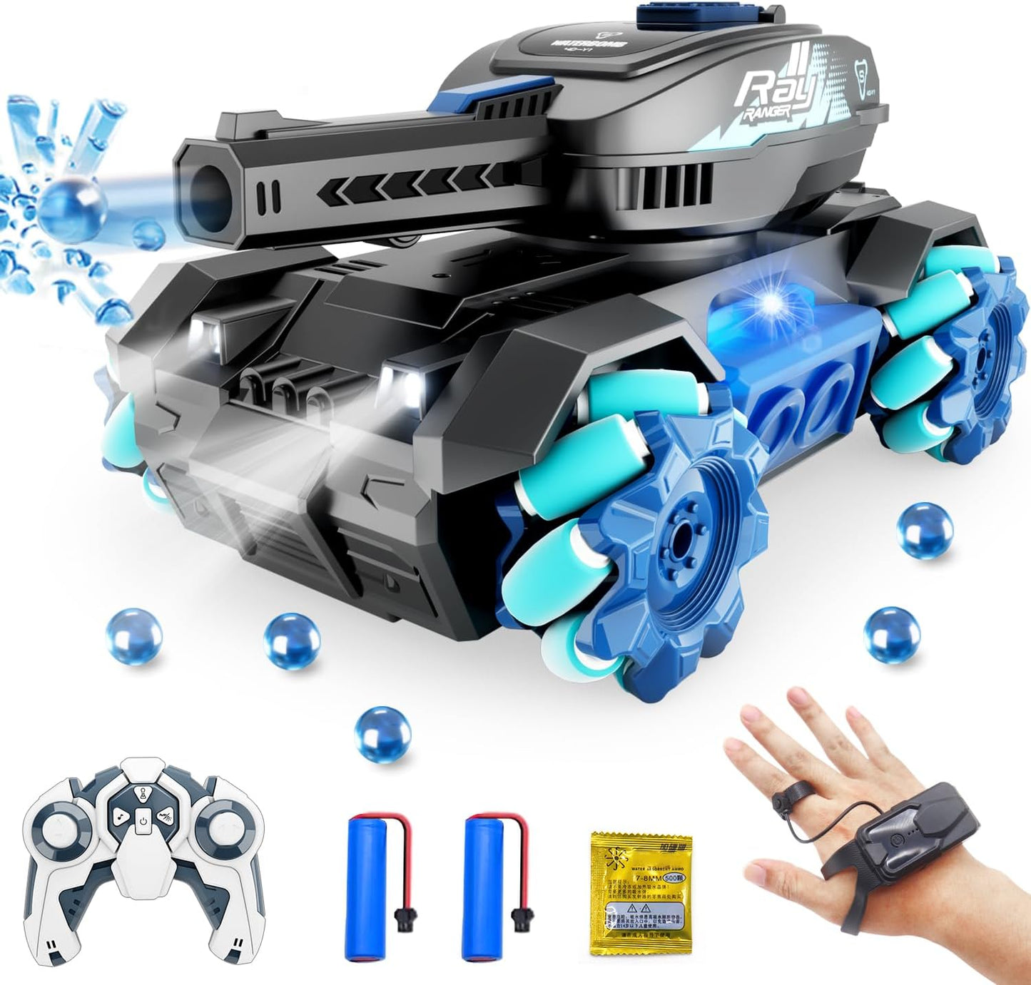 RC Crawler, Gesture Sensing RC Stunt Car, Remote Control Car with Cool Light and Music 360°Rotating 2 Control Modes, Hand Controlled RC Car That Shoots Gifts Toys for Kids and Boys