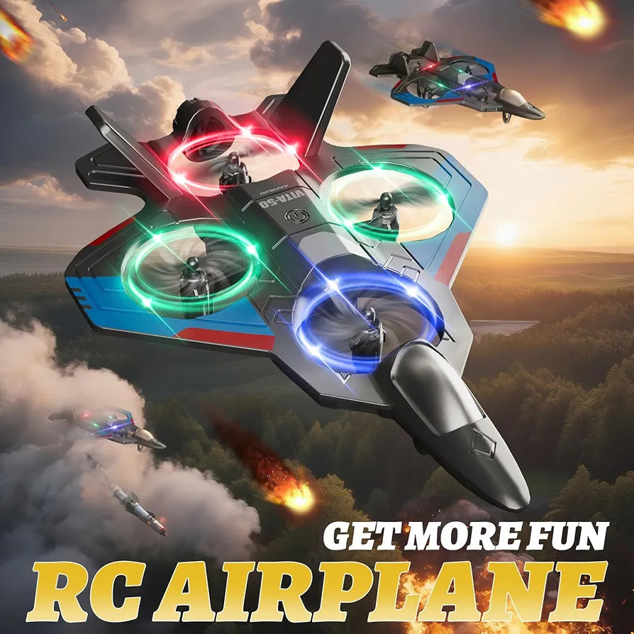 Foam Remote Control Airplanes for Kids Adults 4-8 8-12 12-16, RC Plane Airplane Toys for Boys Kids Beginners, RC Planes Fighter Jet Helicopter Drones for Kids Adults, 360° Flip Easy to Fly