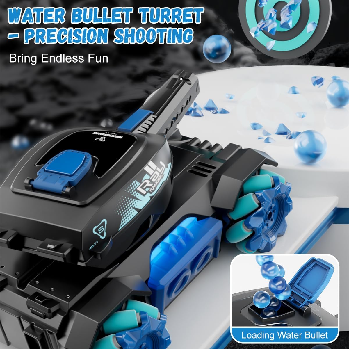 RC Crawler, Gesture Sensing RC Stunt Car, Remote Control Car with Cool Light and Music 360°Rotating 2 Control Modes, Hand Controlled RC Car That Shoots Gifts Toys for Kids and Boys