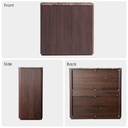 Ripple 2 Doors Sideboard Cabinet - Dark Oak